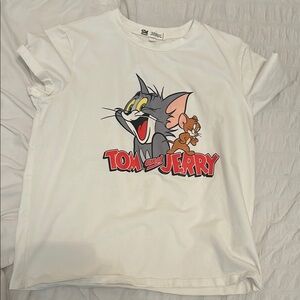 SHEIN White Tom & Jerry Short Sleeve Tee